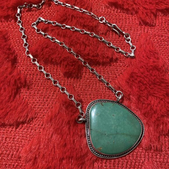 Necklace Turquoise pendant Sterling silver - Picture 8 of 8